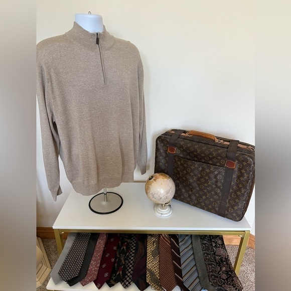 NWOT Jos. A. Bank Quarter Zip Sweater Size XL Signature Collection 100% Merino - Picture 1 of 5